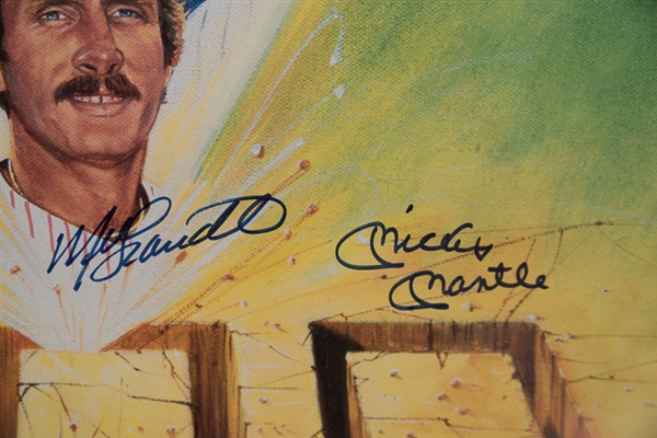 500 Home Run Hitters Signed & Framed Print w. Mantle & Aaron - JSA